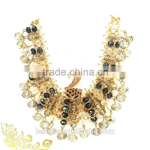 Inventory Processing High Quality Gold Alloy Crystal Rhinestone Necklace Wholesale Jewelry