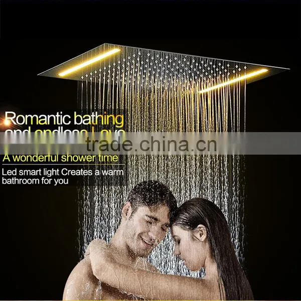 Led Shower Complete Set 3 Way in Wall Thermostatic Shower Faucet With 360*500mm Electric Shower + 6 Pcs Massage Body Jets photo-2