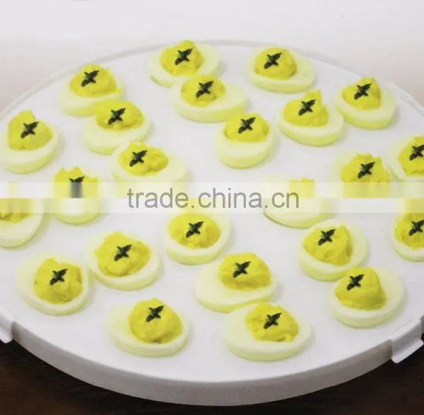 4-in-1 Portable Plastic Party Platter With Lid - Cupcake Carrier / Egg Holder / Veggie Tray / Chip and Dip Server Plate photo-3