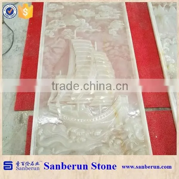 3D Natural White Onyx Feature Wall Panel Price photo-3