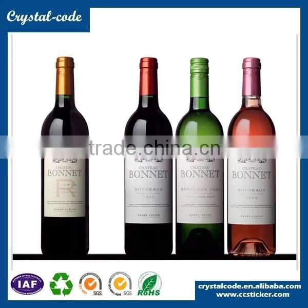 Whlesale Private Label Wine Bottle Metal Custom Shape Wine Neck Adhesive Wine Sticker photo-3
