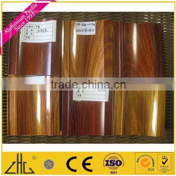 Wow!! Heat Transfer Woodgrain,PVDF Wood Color Aluminium Bar Profiles for Window Door, Glossy Wood Grain Finish Aluminium Profile photo-2