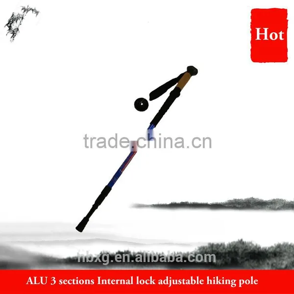 Snowwing Aluminum 3 Sections Internal Lock Adjustable Hiking Pole Trekking Poles Hiking Sticks