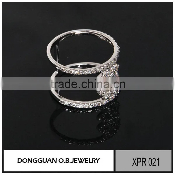 New Designs Clear Zircon Ring Silver Material Pave Setting Luck Jewelry photo-3