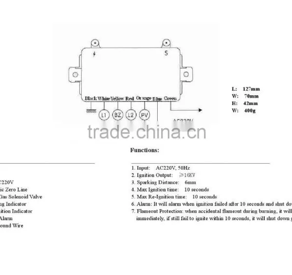 Hot Sale China Supply 220VAC Input Auto Control Electronic Gas Bbq Igniter photo-3