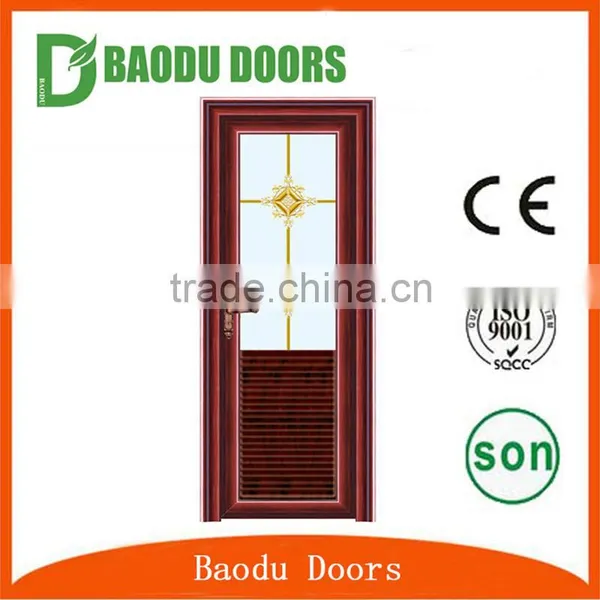 Luxury Design Aluminum Alloy Bathroom Door With Half Glass Insert photo-5