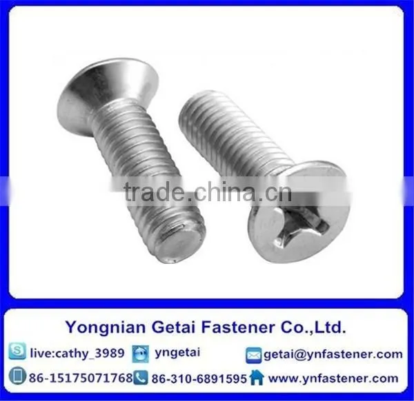Flat Countersunk Head Square Neck Bolts With Black /yellow Zinc Plated/blue White photo-2