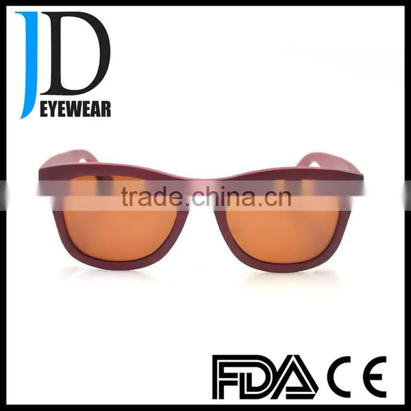 Natural Red Color Bamboo Sunglasses and Real Wood Sun Glasses Woman