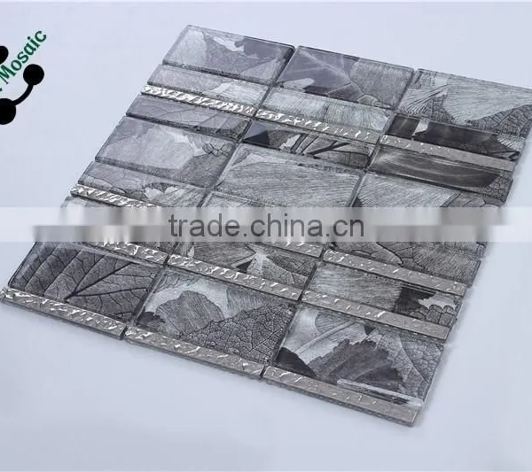 SMJ10 Laminated Glass Mosaic Dark Color Wall Tile Permium Home Decoration Wall Tile photo-3