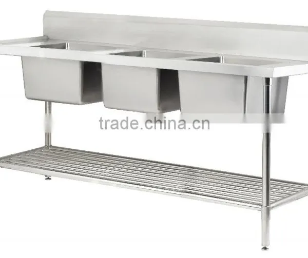 Wholesales Commercial Kitchen Stainless Steel Sink Table photo-3