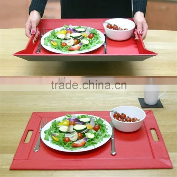 Multi Function Leather Freeform Serving Tray Size Custom Food Serving Tray photo-2