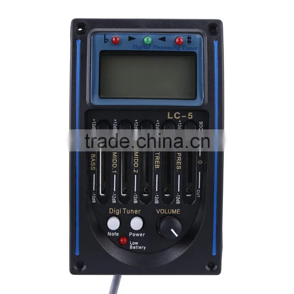 High Quality EQLC-5 5-Band EQ Equalizer System Acoustic Guitar Preamp Piezo Pickup LCD Screen Tune photo-4