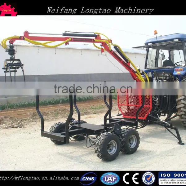CE 3 Ton Self Powered Gasoline Engine Log Loader Trailer With Crane for Tractor and ATV photo-6