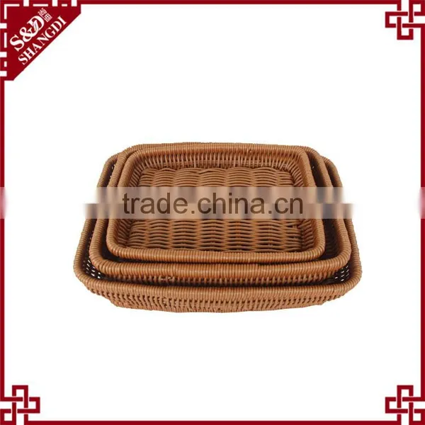 S&D Handmade Rattan Eco-friendly Effect Fruit Vegetable Display Rack Supermarket Basket photo-4
