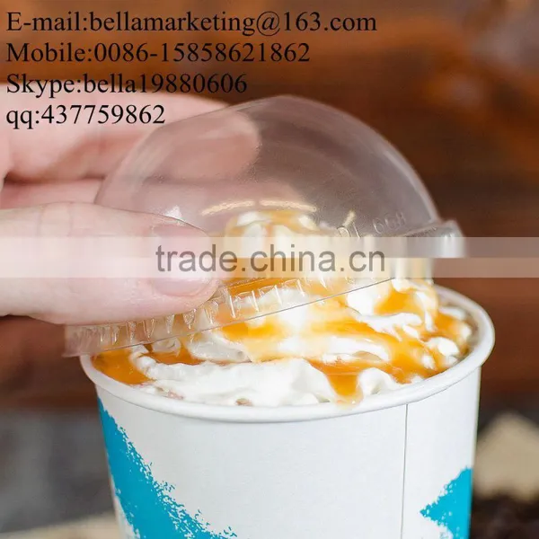 OPS Clear Plastic Lid Dome With Hole, Disposable Lid for 12-22 oz Paper Cup photo-2