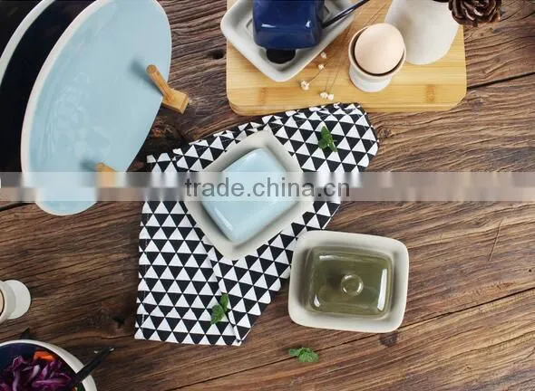 9'' Cearamic Butter Plate Personalized Ceramic Plates Ceramic Microwave Dish Plate photo-3