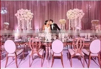 Latest Banquet Rose Gold Stainless Steel Dining Chair With Dinner photo-6
