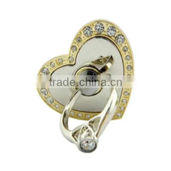 Mobile Phone Heart Diamond Ring Finger Grip Stand photo-3