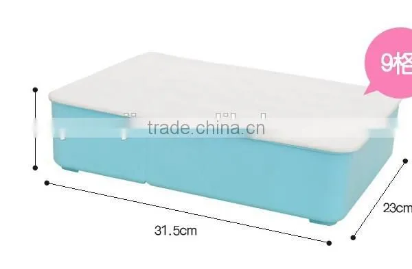 Colorful 9Lattices Plastic With Covered Underware Storage Box photo-5
