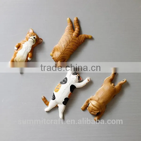 3d Mini Lazy Lying Resin Cheap Half Cat Fridge Magnet photo-2