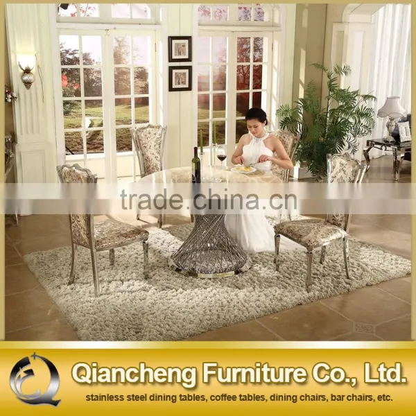 Heavy Stainless Steel Dining Table With Antique Top photo-4