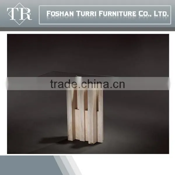 Modern Nature White Marble Travertine Console Table With Glass Top photo-2