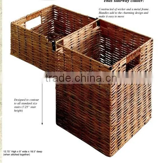 High Quality Decorative Wicker Storage Stair Step Basket