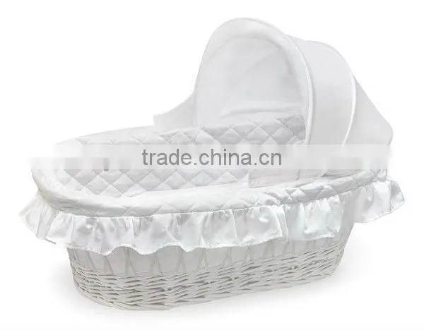 Handmade Wicker Basket for Baby Sleeping With Handles photo-2