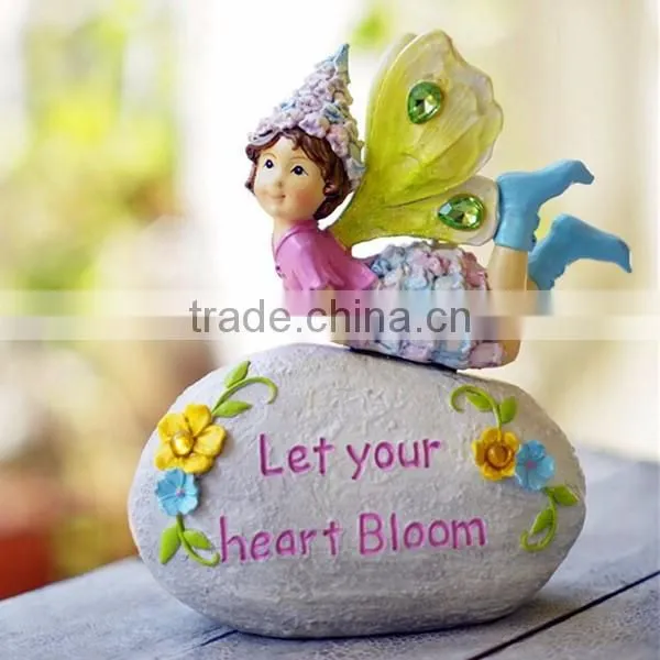 Small Garden Stone Outdoor Fairy Statues Pink Fairy Figurines for Sale photo-5