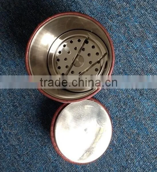PU Leather Ice Bucket With Tong & Lid for Hotel, Bar,canteen PW-38 photo-2