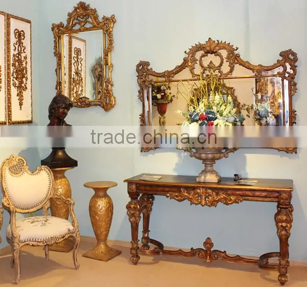 Reproduction Furniture Living Room Console Table and Mirror Set photo-2