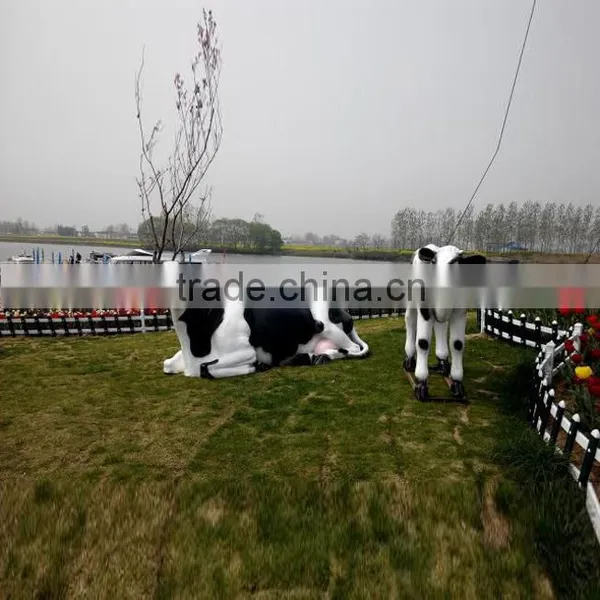 Hot Sale Promotion Resin Craft Fiberglass Life Size Cow Statue photo-3