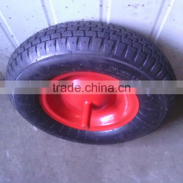 Wheel Barrow Wheel 14x4 Rubber Wheel 4.00-8 With Steel Rim photo-4