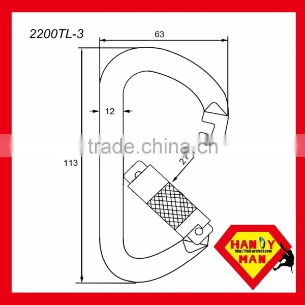 Galvanized Steel Captive Pin Type D ANSI 50kN Carabiner photo-2