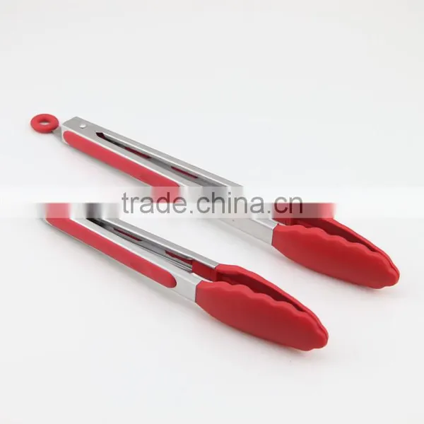 Red Silicone Food Tongs Kitchen Tools photo-5
