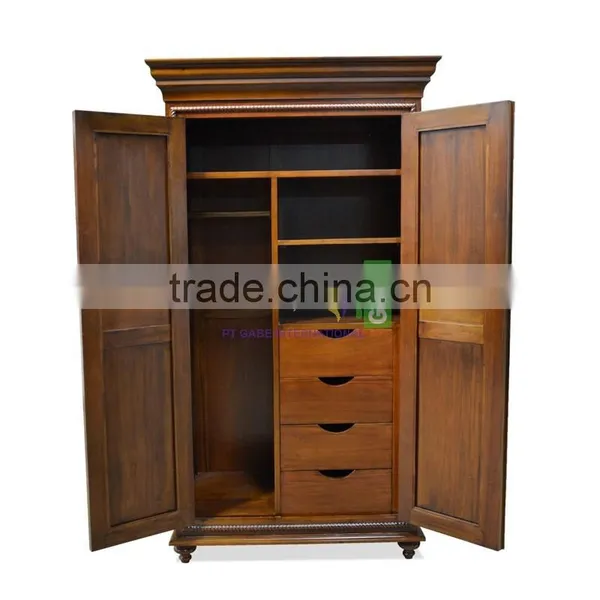 Furniture For Bed Room,Cabinet Solid Wood Mahogany 2 Doors With Shelves and Drawers Inside photo-2