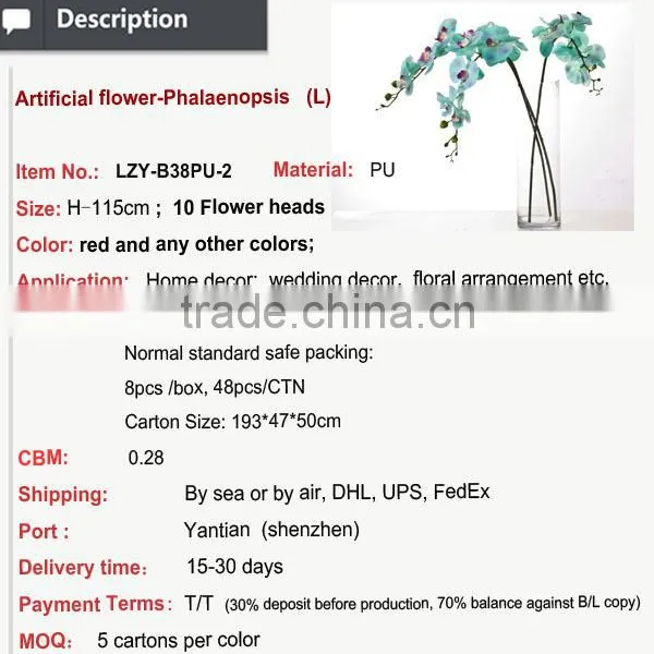 Hotsales Artificial Flowers Phalaenopsis for Decoration and Wedding photo-2