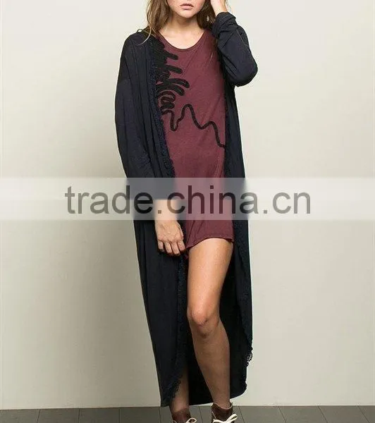 Women Full Length Cocoon Duster Ladies Extra Long Cardigan New Arrival photo-2