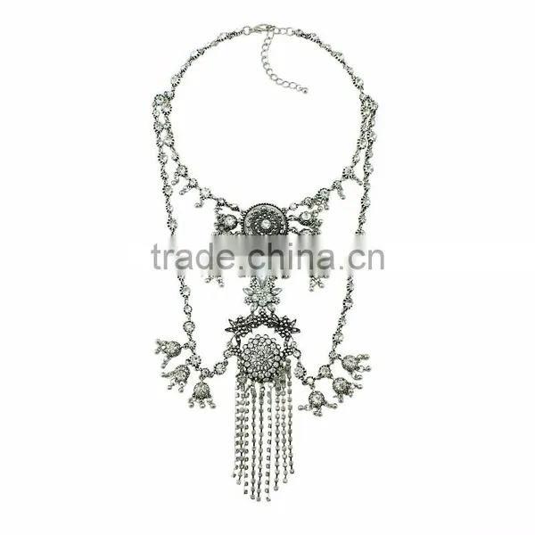 Big Custome Brand ZA New Design Diamond Alloy Necklace Jewelry photo-2