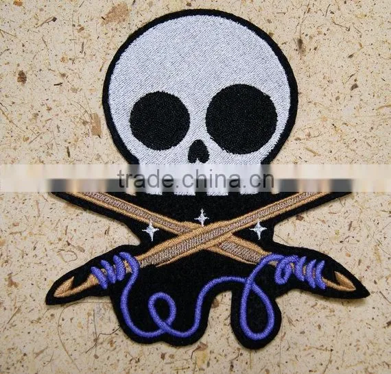 2017Customized Cool Skull Embroidery Patch, Virious Skull Embroidered Patch photo-5