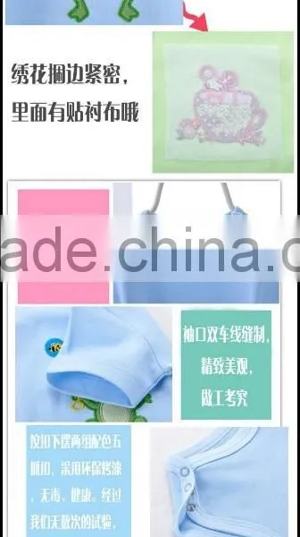100% Wholesale Organic Cotton Baby Elephant and Crocodile Animal Printed Bodysuits,rompers photo-5