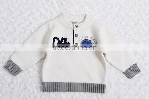 Round Neck With Buttons Boys Pullover Sweater Factory Price photo-3