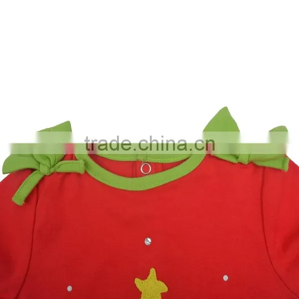 Ruffles Girls Romper Baby Girl Christmas Long Sleeve Bubble Romper photo-3