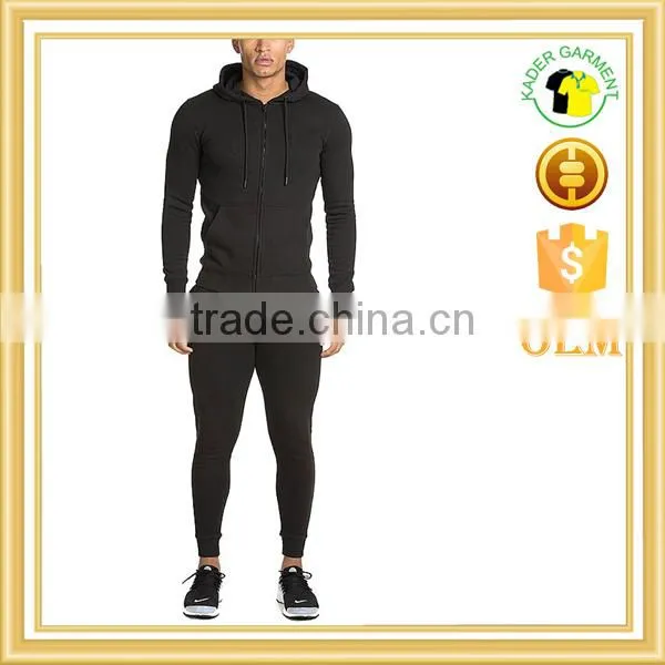Mens Plain Tracksuits Custom High Quality Gym Tight Fit Tracksuit in China photo-2