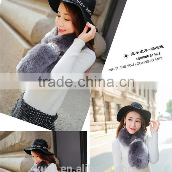 Brand Design Ladies Women Warm Faux Fur Fox Scarf Snood Scarf photo-3