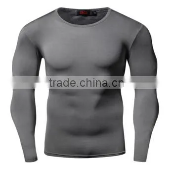 Customized 100% Polyester Moisure Wicking Men's Blank Long Sleeve Gym t Shirt photo-2