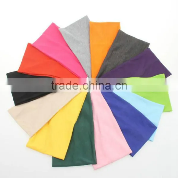 Candy Color Women Yoga Wide Elastic Towel Headband In Stock photo-3
