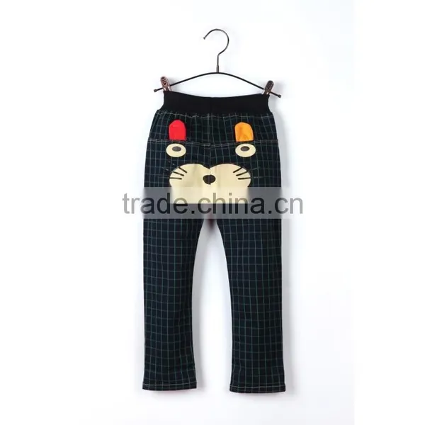 Fashion Green Small Plaid Lovely Kitten Printing Kids Pants Cute Design Boys Summer Hot Pants photo-3
