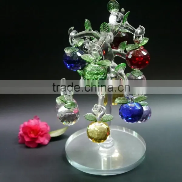 Unique Crystal Apple Tree Have 10 Pcs Applefor Wedding Gift and Home Decoration photo-2