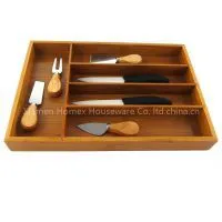 Bamboo Cutlery Tray Holder Organizer/Homex_FSC & BSCI photo-2